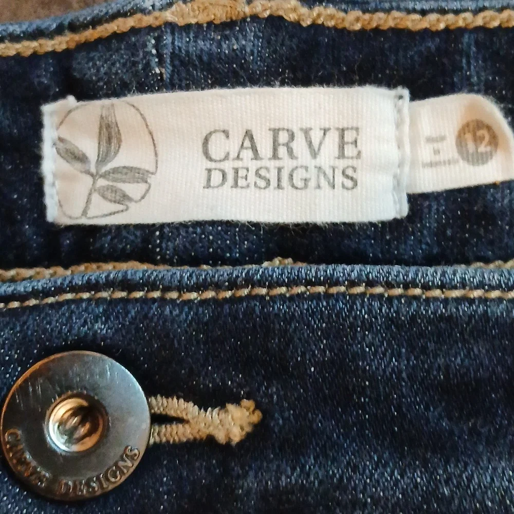 Carve Designs Deep Blue Denim Five Pocket Jeans Size 12 Waist Womens. - Picture 3 of 5